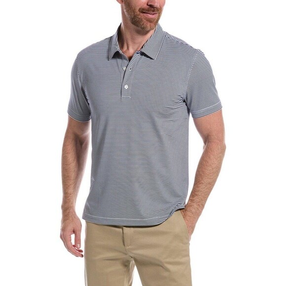 J.McLaughlin Fairhope Polo Shirt Men’s Small – Navy & White $118 Retail NWT - Picture 1 of 3